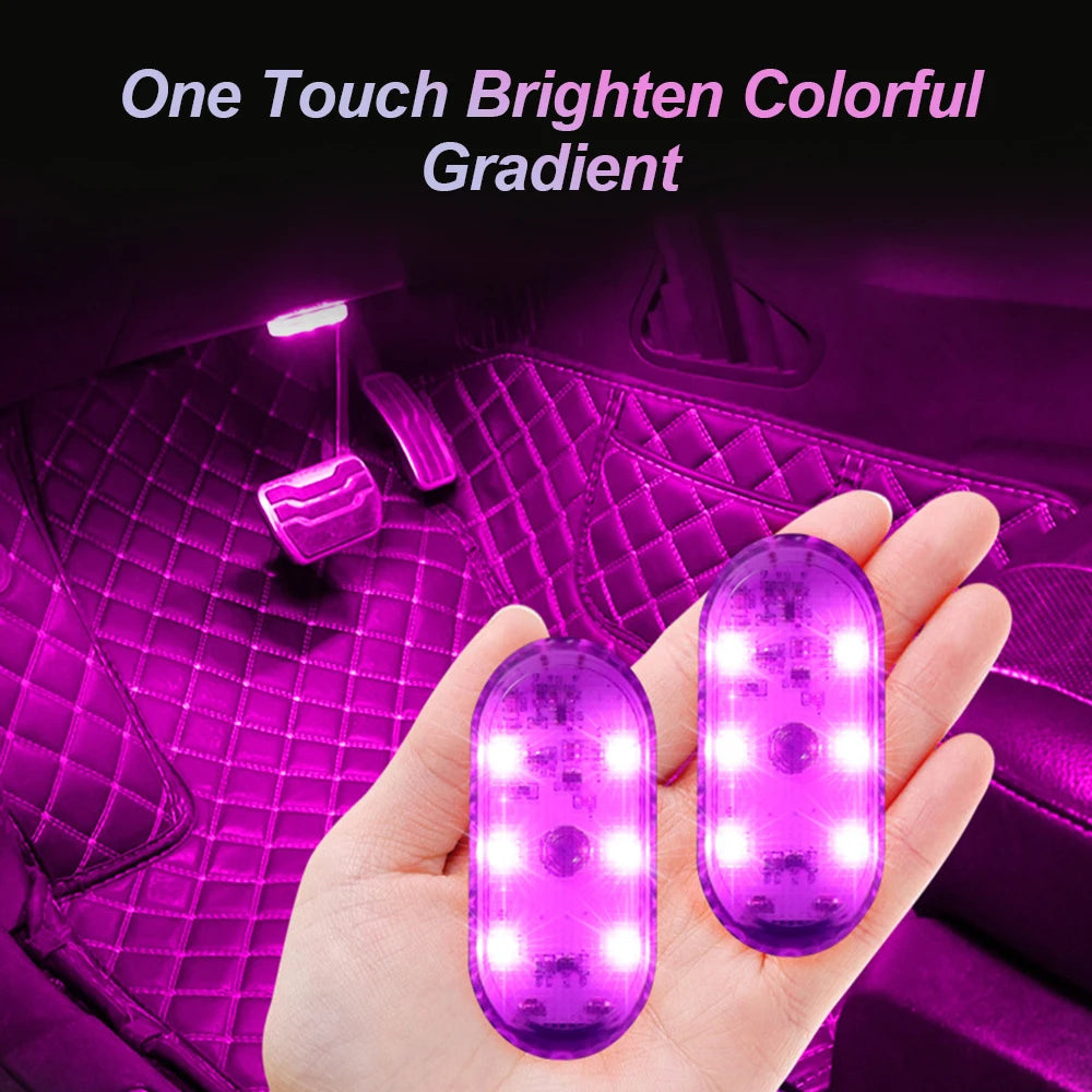 Illuminate Your Ride: Multi-Color Wireless LED Touch Light for Car Interior